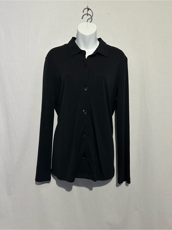 Preston & York Tops - Preston & York Black Button Front Collared Blouse | Women's Size Medium | Career